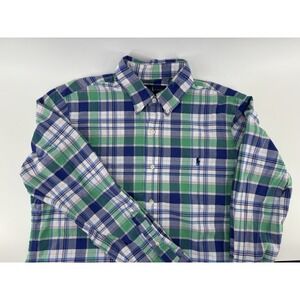 Ralph Lauren Button-up Shirt Pink Blue Green Plaid Mens Size L Classic Fit